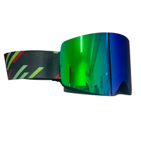 Meilleures ventes en gros de lunettes de sécurité personnalisées avec protection UV400 pour l'extérieur lunettes de ski anti-buée avec verres entièrement verts
