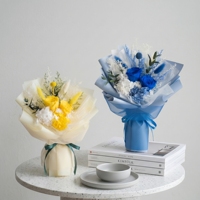 Bouquet de roses éternelles personnalisé fait main, luxe léger, pour cadeau de remise de diplôme, fleurs éternelles en gros