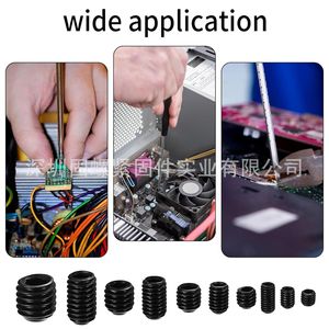 Black Carbon Steel Recessed Hex <b>Socket</b> Set Screws 400pcs DIN916 Level 12.9 For DIY Repair - Product Image 5