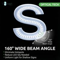 Bande LED DC12V 24V avec lentille optique 160 degrés, 110lm/W, haute efficacité, ruban flexible pour enseignes lumineuses