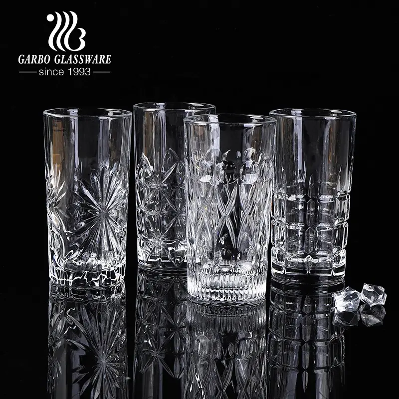 Garbo-vasos de cristal de 14oz, vaso de bebida larga de bola alta de 385ml, licor de whisky, venta directa, fábrica China