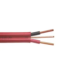 CSA dan sertifikasi CUL 10/2 NMD90 75M kawat listrik jaket PVC merah kabel Pvc potongan kawat tembaga terisolasi 2, 3 bulat atau datar