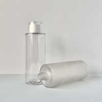 Bouteille vide en plastique PET transparente personnalisée de 400 ml avec couvercle rond pour toner, lotion cosmétique, démaquillant, soin de la peau, emballage rechargeable