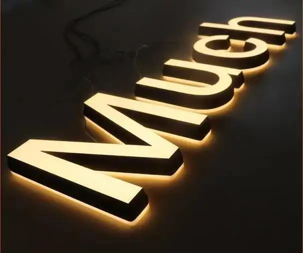 Benutzer definierte Facelit & Backlit Letters Outdoor Plated Edelstahl Wasserdicht Leuchtendes Pylon Zeichen LED Fahrzeug Shop Zeichen
