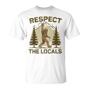 Camiseta Respect The Locals Bigfoot con diseño Rock On del Parque Nacional - Product Image 1