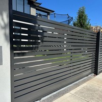 Clôture de jardin en aluminium à lattes de 1,8 x 2 m, clôture de sécurité pour l'Australie, clôture de jardin, clôture de cour, panneau de clôture facile à assembler de 6 x 6 pieds, clôture extérieure pour villa