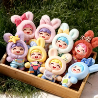 Peluche personnalisée en vinyle souple, jouet OEM ODM, animal en peluche kawaii, porte-clés en peluche personnalisé pour cadeau d'enfant et promotion de marque
