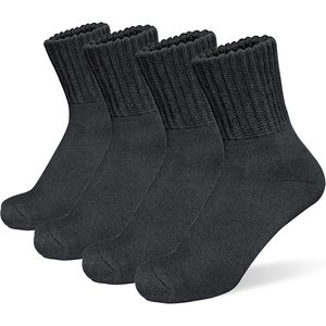 Breman Chaussettes thermiques pour femme, 4 paires, épaisses, rembourrées, antidérapantes, avec soutien de la voûte plantaire, douces, confortables, en tricot de spandex, à revers quotidien - Product Image 1
