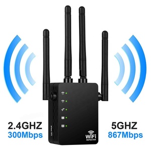 Băng tần kép <span class=keywords><strong>2.4GHz</strong></span> 5GHz <span class=keywords><strong>Wifi</strong></span> <span class=keywords><strong>Repeater</strong></span> Router với ăng-ten bên ngoài dài phạm vi tín hiệu Booster WAN Port 1200Mbps - Product Image 2