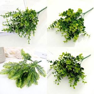 Décoration murale artificielle réaliste en herbe de fougère persane et eucalyptus, feuilles vertes pour mariage, Pâques, Noël - Product Image 2