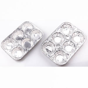 Contenedor de papel de aluminio de 9 compartimentos y 225ml, grado alimenticio, desechable, para hornear, tarta de huevo, Mini moldes para magdalenas y magdalenas - Product Image 4