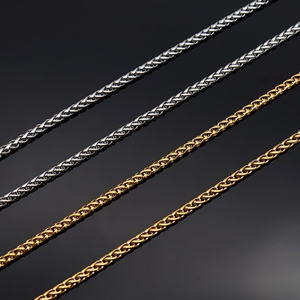 Joyería hecha a mano de 3mm y 5mm, collar de cadena de trigo grueso, cadenas de eslabones de acero inoxidable de Hip Hop para hombres y mujeres - Product Image 3