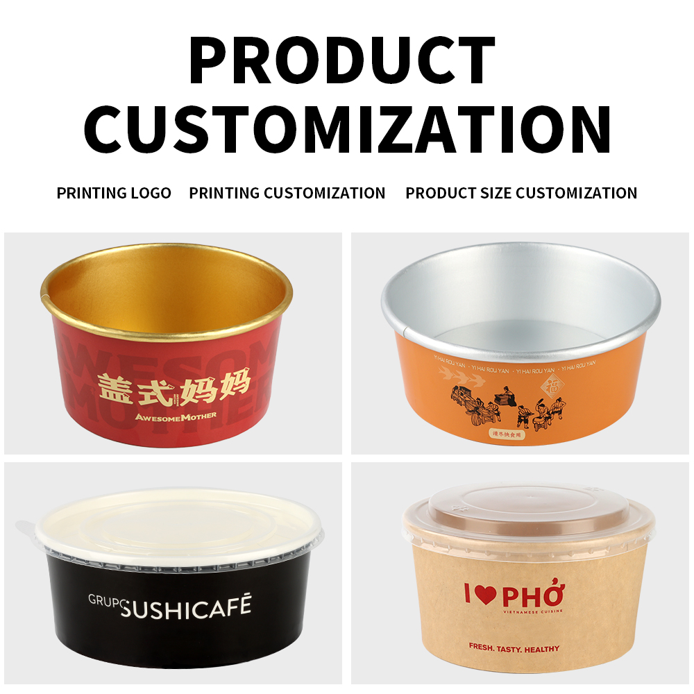 factory supply Disposable Food Container Paper Fast Food Salad Bowls for Restaurant