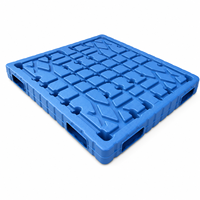 Palette en plastique robuste à double face, moulée par soufflage, 4 voies, pour stockage industriel à froid, empilable par chariot élévateur, résistante à l'humidité, 1000 kg