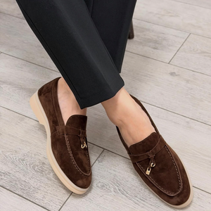 Nuovi Mocassini Marroni in Pelle di Agnello per <span class=keywords><strong>Donna</strong></span> 2026, Comodi e Antiscivolo, <span class=keywords><strong>Scarpe</strong></span> <span class=keywords><strong>Comode</strong></span> in Pelle Scamosciata - Product Image 4