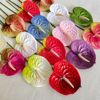 Tanaman Anthurium Artificial Real Touch Terlaris, Tangkai Tunggal, Mirip Asli untuk Dekorasi Pernikahan, Rumah, Vas Meja, dan Suasana Liburan
