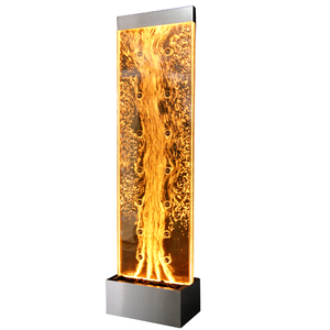 Paravent et séparateur de pièce mobile moderne découpé au laser avec mur à bulles d'eau et éclairage LED RGB pour chambre d'hôtel - Product Image 1