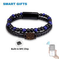 NFC RFID 13.56MHz Bracelet en cuir de coquille de noix de coco Verset biblique quotidien Bande de contrôle d'accès complet Boucle magnétique personnalisable