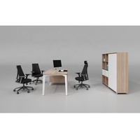 Bureaux de direction en bois modernes de luxe italiens de haute qualité au design simple en forme de L Table de PDG Grand patron