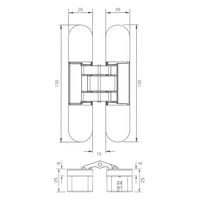 Meubles de chambre à coucher modernes, porte invisible, charnière pliante dissimulée, réglable en 3D, alliage de zinc, capacité de 60 kg, entrée extérieure cachée