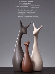 زخارف غزال سيراميك الشمال منزلية إبداعية لتسخين التلفزيون وخزانات النبيذ للهدايا المنزلية بالجملة - Product Image 6