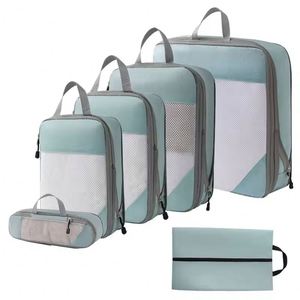 Wholesale Polyester Compression 6 Pcs Mesh Clothes Travel Luggage Organizer Set Packing Cubes - Product Image 6
