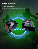 V10 Headset Bluetooth Interkom Konferensi 8 Arah 1200m Universal Pairing SENA CARDO FM Siri 15 Jam IP67 untuk Sepeda Motor