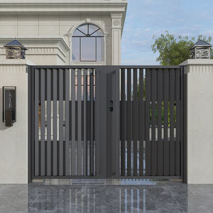 Porte manuelle double en alliage d'aluminium, fer forgé et acier inoxydable, garantie 3 ans, pour villa, cour, jardin extérieur, style postmoderne - Product Image 5