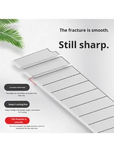 Pisau Utilitas Liangjin Berbahan Baja Paduan SK4, Bilah Persegi Panjang Hitam Tebal dengan Tepi Rata, Gagang Aluminium untuk Industri dan DIY, 18mm - Product Image 2