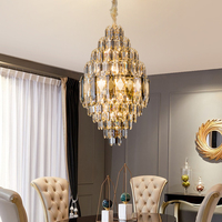 Lampes modernes Décoration intérieure de luxe pour le salon Lustre en cristal Éclairage Villa Escalier Banquet Hall LED Pendentif Décoration Lampe