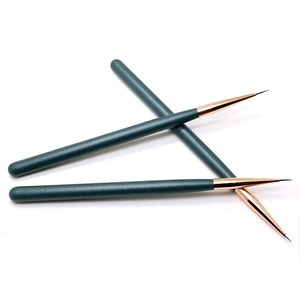 Green Frosted Handle Liner Nail Art Brush for Gel <b>Polish</b> Painting Drawing Professional Nail Salon - Product Image 6