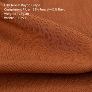 C39 Tencel Rayon <span class=keywords><strong>Crep</strong></span> tencel rayon <span class=keywords><strong>tessuto</strong></span> all'ingrosso per abbigliamento-Dress - Product Image 4