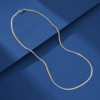 Collar de cadena de espiga plana Flexible sólida italiana de Plata de Ley 925 Unisex serie de eslabones de joyería de Hip Hop de moda 2025