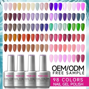 Meilleure Vente 15ml Gel Couleurs Mixtes Non Toxique Soak Off Gel Étiquette Personnalisée Peinture Ongles Service OEM Vernis à Ongles Gel Sans HEMA ni TPO - Product Image 1
