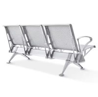 Chaise d'attente confortable et moderne en acier chromé de haute qualité, 1/2/3 places, pour hôpital, gare, réception, banquette d'attente