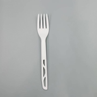 Fourchette CPLA 6,5 pouces jetable biodégradable, manche creux diamanté classique pour salades, pâtes et plats à emporter