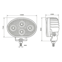 Projecteur de travail LED 4,2 pouces à faisceau large IP69K 12V 24V, éclairage auxiliaire pour 4x4, camion, VTT, UTV, tracteur