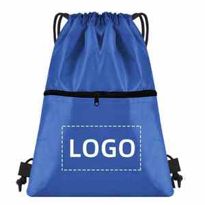 Custom Plain Polyester Shopping <b>Drawstring</b> <b>Bag</b> With Logo Promotional Nylon Carry Draw String Gift Gym <b>Bag</b> Sports Pack <b>Bag</b> - Product Image 1