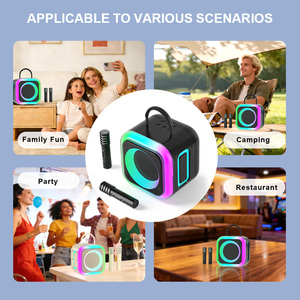 Portable Machine with Built-in Speaker 2 Wireless <b>Microphones</b> RGB LED Light BT OEM ODM Customization for Home KTV Party - Product Image 2