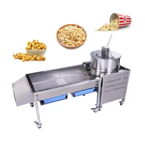 Automatische Popcornmachine Gas Industriële Popcorn Making Machine Gas Chocolade Maïs Popping Machine