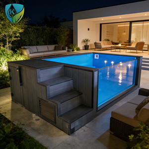Piscina Rectangular Grande Sobre el Suelo, Tanque de Fibra de Vidrio de Grado Comercial Contemporáneo para Proyectos de Hoteles y Jardines - Product Image 1