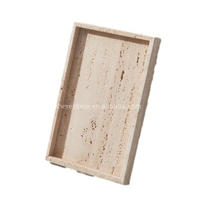 Pietra di travertino naturale stile Vintage italiano per vassoio decorativo Beige piatto d'arredo morbido casa Boutique Hotel - Product Image 5