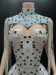 Novance Y4088 Productos de Tendencia 2025 Ropa de Moda <span class=keywords><strong>para</strong></span> Mujer sin Mangas con Borlas y Estrás <span class=keywords><strong>Vestidos</strong></span> de Noche de Lujo <span class=keywords><strong>para</strong></span> Fiesta - Product Image 3