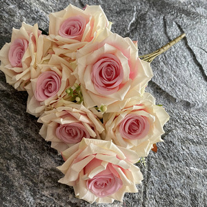 Bouquet de 7 grandes roses artificielles pour amoureux, fausse composition florale pour cérémonie de mariage, décoration florale pour table de salon à la maison - Product Image 2