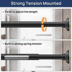 <span class=keywords><strong>Barre</strong></span> télescopique réglable en métal <span class=keywords><strong>pour</strong></span> <span class=keywords><strong>rideau</strong></span> <span class=keywords><strong>de</strong></span> <span class=keywords><strong>douche</strong></span>, tringle <span class=keywords><strong>de</strong></span> suspension sans perçage <span class=keywords><strong>pour</strong></span> armoire et penderie - Product Image 6