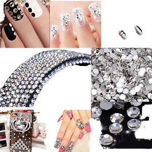 Grosir kristal AB tidak panas memperbaiki berlian imitasi pipih massal untuk pakaian, DIY lem kaca longgar di belakang berlian imitasi - Product Image 5