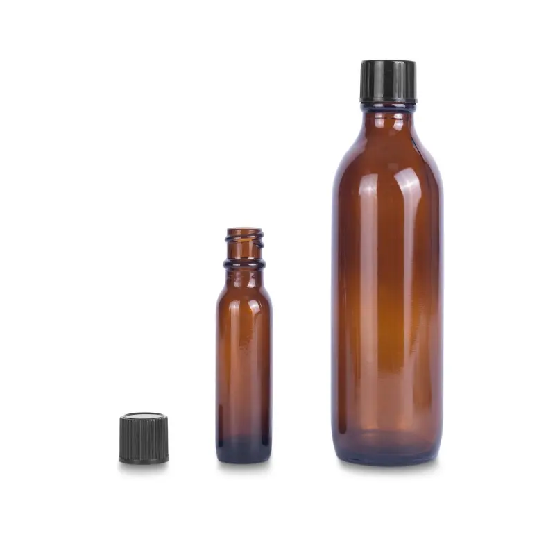 Amber Clear Clear Bottle 15ml 30ml 60ml 120ml 250ml 500ml Cold Coffee Boston Round Beverage Juice Glass Bottles for Kombucha