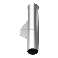 Nouveau support de canne à pêche évasé en aluminium anodisé argenté de 10 pouces pour accessoires de yacht marin