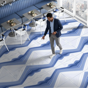Blue Book Match 24x48 Inch Glossy Book Match Porcelain Tiles 60x120cm Luxury Marble Collection - Product Image 6