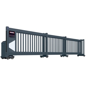 Porte coulissante électrique <span class=keywords><strong>en</strong></span> alliage d'aluminium, sectionnelle télescopique automatique, portail droit naturel, directement du fabricant - Product Image 5